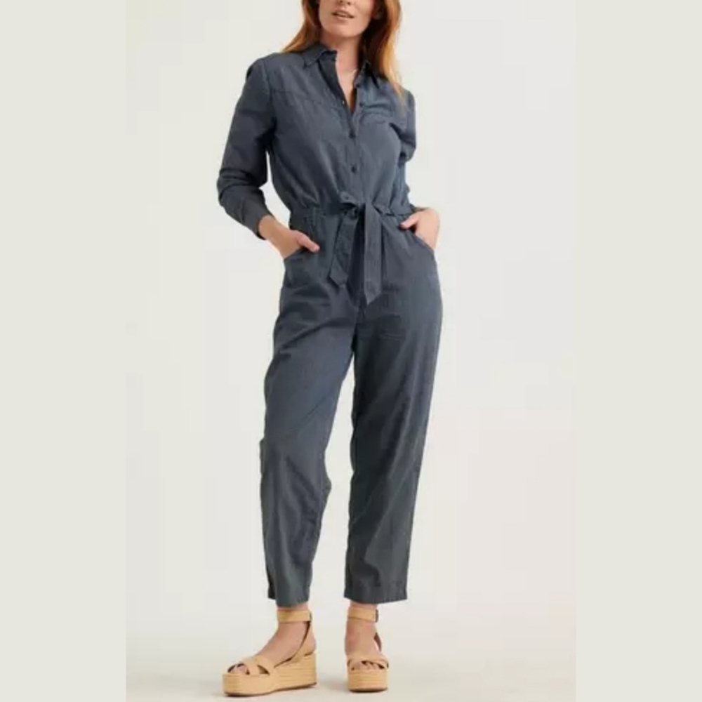 Lucky Brand Mechanic Style Striped Jumpsuit